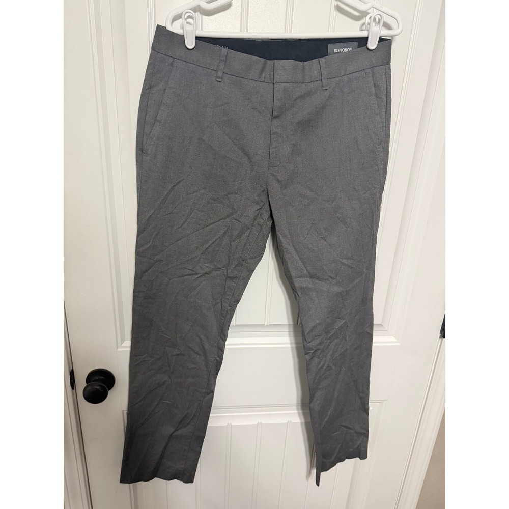 Bonobos Dress Pants Mens 33/30 Weekday Warrior Slim Fit Grey Flat Front EUC